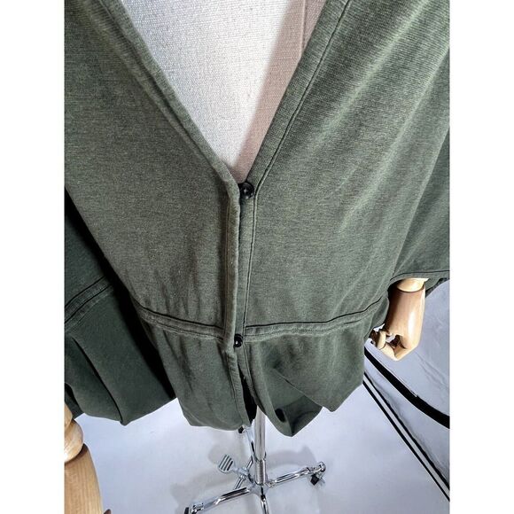 Lululemon Cocoon Shawl Wrap Cardigan OSFM 2 Button Green Oversized Flowy - Picture 10 of 13